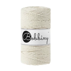 Bobbiny Premium Macramé Rope, Natural, 3 mm.