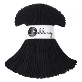 Bobbiny Premium Macramé Cord Yarn, Black, 3 mm.