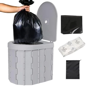 Portable Toilet for Adults – Foldable Outdoor Potty for Camping, Hiking & Travel