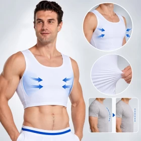 ZEROBODYS Chest Men's Compression Body Vest White-W022