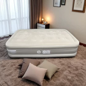 Auto Inflatable Double Air Bed Built-In Pump Travel -150x200x40cm