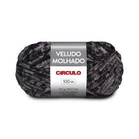 CIRCULO VELUDO MOLHADO YARN - PRETO (940)