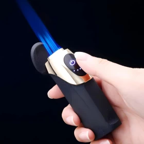 USB Rechargeable Triple Jet Flame Torch Lighter  (Black)