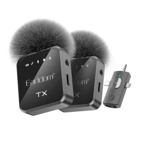 Earldom Collar Clip 3 in 1 Wireless Microphone with 2 Mic