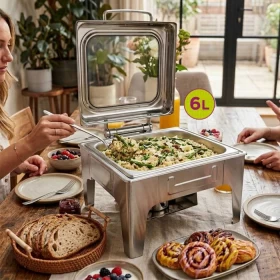 Stainless Steel Chafing Dish 6L Square Buffet Warmer