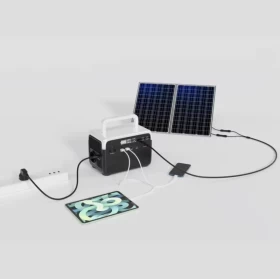 Portable Power Station – 384Wh Lithium Battery 300W Inverter + 50W Solar Panel