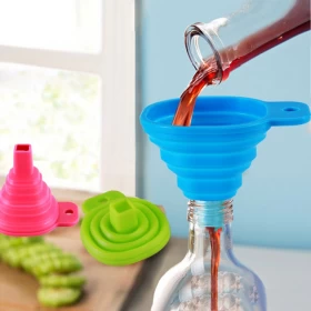 Collapsible Silicone Funnel for Pouring Oil and Liquids