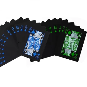 2Psc Black-Green/Blue  Deck of Cards, Playing Cards, Waterproof