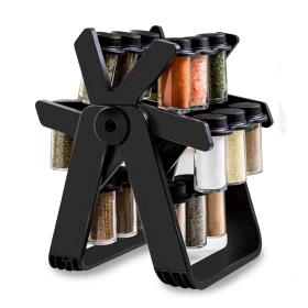 Spice Rack Ferris Wheel Rotating Jars Organizer