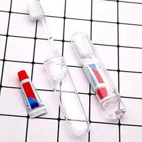 Foldable Travel Toothbrush with Toothpaste for Easy Oral Care
