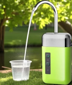 مضخة هواء وماء قابلة لإعادة الشحن 3 في 1 | أكسجة + مضخة تلقائية + مستشعر LED