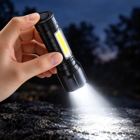 Flashlight COB LED High Brightness Portable Torch for Outdoor and Emergency Use