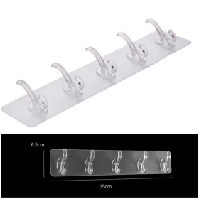 Adhesive Hooks Transparent Wall Hooks for Hanging