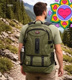 Travel Backpack – Flight Approved – 17.3" Laptop Compartment – Outdoor Duffle Bag for Men & Women