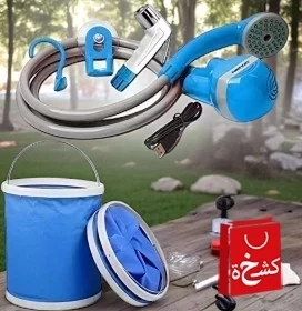 Travel Shataf Bidet Hose Spray with Foldable Bucket Rechargable -15lit