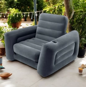 Inflatable Pull-Out Sofa Chair Sleeper that works as a Air Bed Mattress