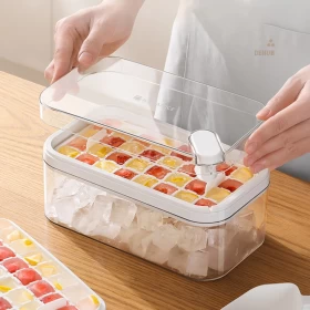 Ice Cube Mold Tray with Lid and Storage Bin