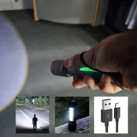 Rechargeable LED Flashlight with USB Charging – High Power Portable Torch for Camping & Outdoor Use