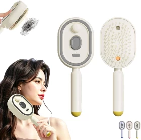 3-in-1 Massage Hair Brush With Nourishing Steam Mist Beige