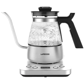 Lepresso BrewWave Gooseneck Electric Kettle – Silver – With Keep Warm Mode