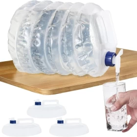 Collapsible Water Container with Faucet – Portable Camping Water Gallon