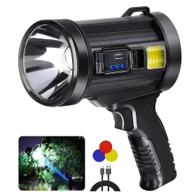 Outdoor Super Bright LED Searchlight 200000Lm Rechargeable Spotlight