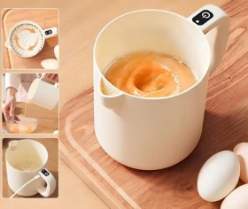 Electric Egg Beater Bowl with 1L Capacity and USB Rechargeable Design