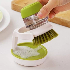 Plastic Cleaning Brush with soap Dispenser for Kitchen Sink