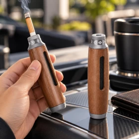 Portable Cigarette Holder and Ashtray with Ash Catcher