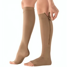 Zipper Compression Socks with Open Toe