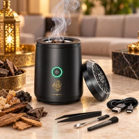 Electric Bakhoor Burner Portable USB Incense Diffuser with Accessories
