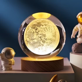 Moon Solar System Luminous Crystal Ball Decoration Gift