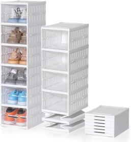 Stackable Shoe Boxes with Lids-4psc