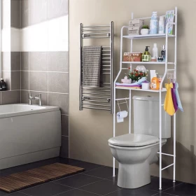 Toilet multi storage shelf rack with 3 tiers