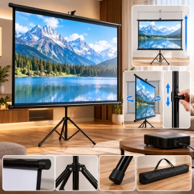 84-Inch Projector Screen with Tripod