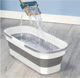 Portable Folding Bucket with Wheels Large 18L Camping and Car Wash Tub