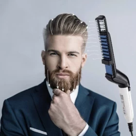 Electric Beard Straightener Comb for Frizz-Free Quick Styling