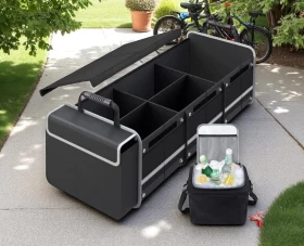 Expandable Trunk Organiser with Cooler Bag