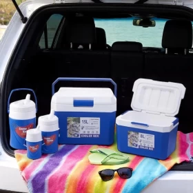 Set of 5 Insulated Cooler Box and Water Bottles – Keep Your Drinks Cold Anywhere!