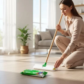 Large Floor Cleaning Wipes With Mop Hole 12 Pack