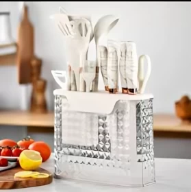 Luxury Kitchen Knife & Utensil Set with Storage Block