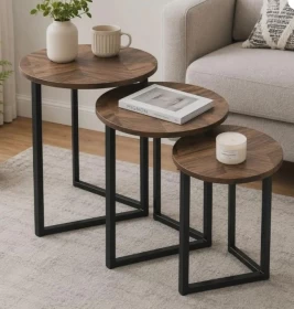 Nesting Table Set of 3 Multifunctional Modern Living Room Furniture