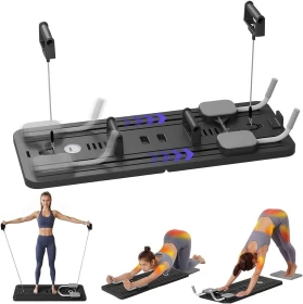 Pilates Board – Portable Reformer Set with Resistance Bands & Ab Wheel
