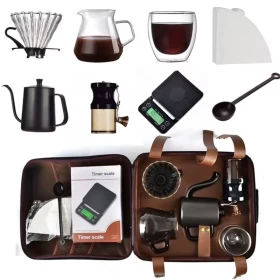 9-in-1 Drip Coffee Maker Kit with Storage Bag – Portable Brewing Set