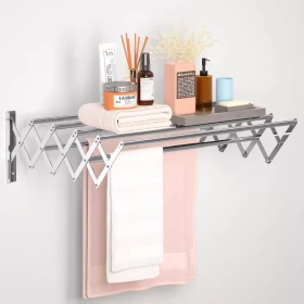 wall mounted folding clothes drying rack 100cm