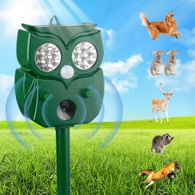 LED Solar Pet Light Animal Ultrasonic Cat Repellent Waterproof