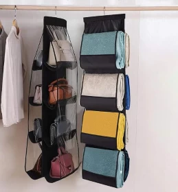 Hanging Purse Organizer With 8 Clear Pockets And 360 Hook