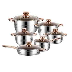 12 Pcs Kitchen Stainless Steel Casserole Cookware Set