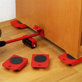 Heavy Furniture Trolley Lift Move Slides Kit 4 Rollers