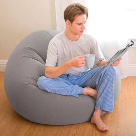 Inflatable bean bag chair